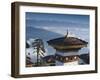 Buddhist Chorten, Dochula Pass, Himalayan Mountain Range in Distance, Bhutan, Asia-Kim Walker-Framed Photographic Print