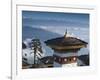 Buddhist Chorten, Dochula Pass, Himalayan Mountain Range in Distance, Bhutan, Asia-Kim Walker-Framed Photographic Print