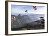 Buddhist Flags Framing the View into the Dalhousie and Hill Country at Sunrise from Adam's Peak-Charlie Harding-Framed Photographic Print