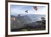 Buddhist Flags Framing the View into the Dalhousie and Hill Country at Sunrise from Adam's Peak-Charlie Harding-Framed Photographic Print