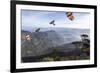 Buddhist Flags Framing the View into the Dalhousie and Hill Country at Sunrise from Adam's Peak-Charlie Harding-Framed Photographic Print