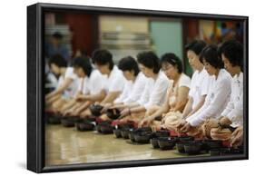 Buddhist meal with traditional bowls, Seoul, South Korea-Godong-Framed Photographic Print