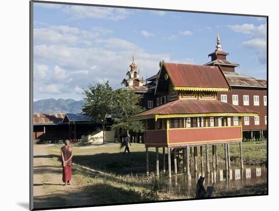 Buddhist Monastery on Inle Lake, Shan State, Myanmar (Burma)-Julio Etchart-Mounted Photographic Print