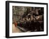 Buddhist Monk Approaching South Gate, Angkor Thom, Angkor, Cambodia, Indochina-Andrew Mcconnell-Framed Photographic Print