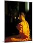 Buddhist Monk at Morning Prayer, Marble Temple, Bangkok, Thailand-Paul Souders-Mounted Photographic Print