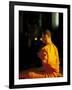 Buddhist Monk at Morning Prayer, Marble Temple, Bangkok, Thailand-Paul Souders-Framed Photographic Print