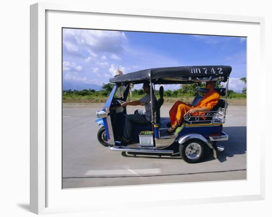 Buddhist Monk in a Tuk Tuk Taxi, Chiang Mai, Northern Thailand, Asia-Gavin Hellier-Framed Photographic Print