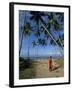 Buddhist Monk Looking up at Palm Trees Between Unawatuna and Weligama, Sri Lanka-Yadid Levy-Framed Photographic Print