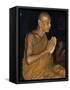 Buddhist Monk Meditating, Wat Suntorn, Bangkok, Thailand, Southeast Asia-John Henry Claude Wilson-Framed Stretched Canvas