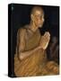 Buddhist Monk Meditating, Wat Suntorn, Bangkok, Thailand, Southeast Asia-John Henry Claude Wilson-Stretched Canvas