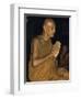 Buddhist Monk Meditating, Wat Suntorn, Bangkok, Thailand, Southeast Asia-John Henry Claude Wilson-Framed Photographic Print