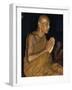 Buddhist Monk Meditating, Wat Suntorn, Bangkok, Thailand, Southeast Asia-John Henry Claude Wilson-Framed Photographic Print