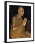 Buddhist Monk Meditating, Wat Suntorn, Bangkok, Thailand, Southeast Asia-John Henry Claude Wilson-Framed Photographic Print