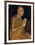 Buddhist Monk Meditating, Wat Suntorn, Bangkok, Thailand, Southeast Asia-John Henry Claude Wilson-Framed Photographic Print