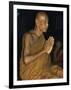 Buddhist Monk Meditating, Wat Suntorn, Bangkok, Thailand, Southeast Asia-John Henry Claude Wilson-Framed Photographic Print