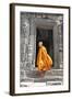 Buddhist Monk on Steps-Steven Boone-Framed Photographic Print