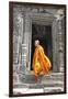 Buddhist Monk on Steps-Steven Boone-Framed Photographic Print