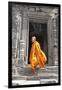 Buddhist Monk on Steps-Steven Boone-Framed Photographic Print