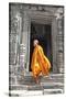 Buddhist Monk on Steps-Steven Boone-Stretched Canvas