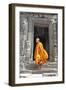 Buddhist Monk on Steps-Steven Boone-Framed Photographic Print