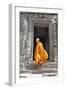 Buddhist Monk on Steps-Steven Boone-Framed Photographic Print