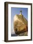 Buddhist Monk Praying at Golden Rock (Kyaiktiyo Pagoda), Mon State, Myanmar (Burma), Asia-Matthew Williams-Ellis-Framed Photographic Print