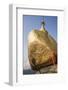 Buddhist Monk Praying at Golden Rock (Kyaiktiyo Pagoda), Mon State, Myanmar (Burma), Asia-Matthew Williams-Ellis-Framed Photographic Print