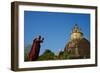 Buddhist Monk Praying at the Golden Rock of Nwa La Bo-Tuul-Framed Photographic Print