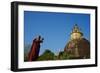 Buddhist Monk Praying at the Golden Rock of Nwa La Bo-Tuul-Framed Photographic Print