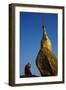 Buddhist Monk Praying at the Golden Rock of Nwa La Bo-Tuul-Framed Photographic Print