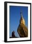 Buddhist Monk Praying at the Golden Rock of Nwa La Bo-Tuul-Framed Photographic Print