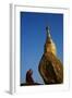 Buddhist Monk Praying at the Golden Rock of Nwa La Bo-Tuul-Framed Photographic Print