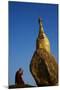 Buddhist Monk Praying at the Golden Rock of Nwa La Bo-Tuul-Mounted Photographic Print