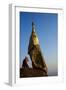 Buddhist Monk Praying at the Golden Rock of Nwa La Bo-Tuul-Framed Photographic Print