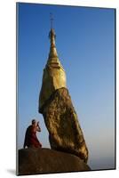 Buddhist Monk Praying at the Golden Rock of Nwa La Bo-Tuul-Mounted Photographic Print