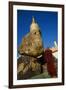 Buddhist Monk Praying at the Golden Rock of Nwa La Bo-Tuul-Framed Photographic Print