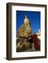 Buddhist Monk Praying at the Golden Rock of Nwa La Bo-Tuul-Framed Photographic Print