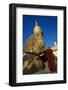 Buddhist Monk Praying at the Golden Rock of Nwa La Bo-Tuul-Framed Photographic Print