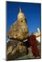 Buddhist Monk Praying at the Golden Rock of Nwa La Bo-Tuul-Mounted Photographic Print