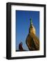 Buddhist Monk Praying at the Golden Rock of Nwa La Bo-Tuul-Framed Photographic Print