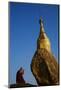 Buddhist Monk Praying at the Golden Rock of Nwa La Bo-Tuul-Mounted Photographic Print