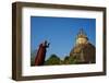 Buddhist Monk Praying at the Golden Rock of Nwa La Bo-Tuul-Framed Photographic Print