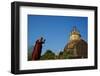 Buddhist Monk Praying at the Golden Rock of Nwa La Bo-Tuul-Framed Photographic Print