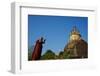 Buddhist Monk Praying at the Golden Rock of Nwa La Bo-Tuul-Framed Photographic Print