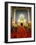 Buddhist Monk Praying, Wat Benchamabophit (Marble Temple), Bangkok, Thailand, Southeast Asia, Asia-Angelo Cavalli-Framed Photographic Print