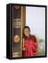 Buddhist Monk, Punakha Dzong, Punakha, Bhutan-Angelo Cavalli-Framed Stretched Canvas