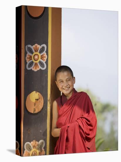 Buddhist Monk, Punakha Dzong, Punakha, Bhutan-Angelo Cavalli-Stretched Canvas