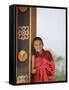 Buddhist Monk, Punakha Dzong, Punakha, Bhutan-Angelo Cavalli-Framed Stretched Canvas