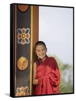 Buddhist Monk, Punakha Dzong, Punakha, Bhutan-Angelo Cavalli-Framed Stretched Canvas