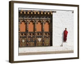 Buddhist Monk, Punakha Dzong, Punakha, Bhutan-Angelo Cavalli-Framed Photographic Print